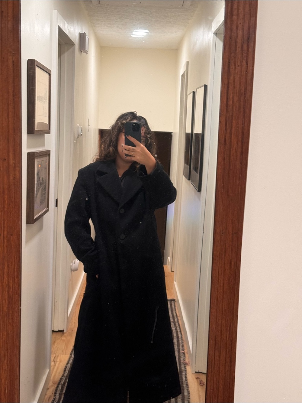 Worthington Black Long Trench Coat